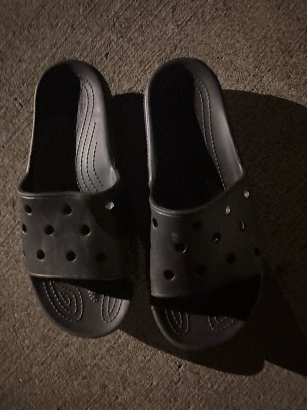 CROCS Men's Black Slide Sandals with Vent Holes